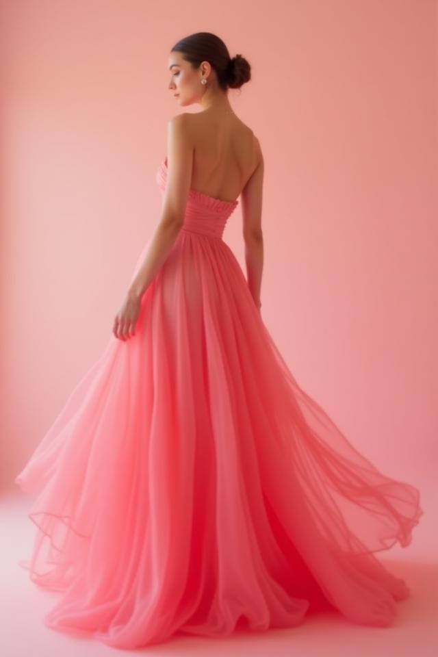 Couture rose gown studio shot